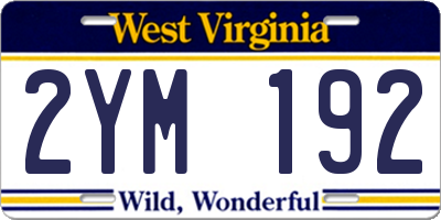 WV license plate 2YM192