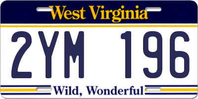 WV license plate 2YM196