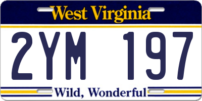 WV license plate 2YM197