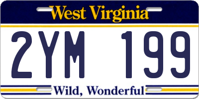 WV license plate 2YM199