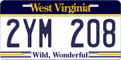 WV license plate 2YM208