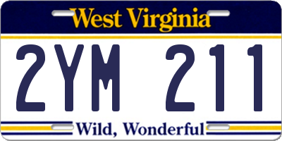 WV license plate 2YM211