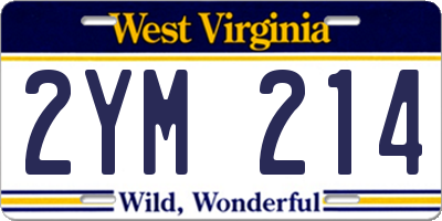 WV license plate 2YM214