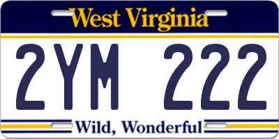 WV license plate 2YM222