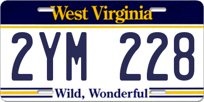 WV license plate 2YM228