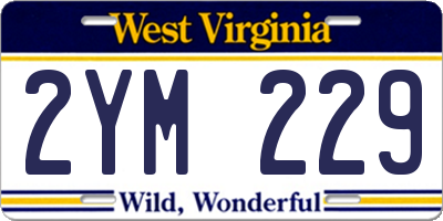 WV license plate 2YM229