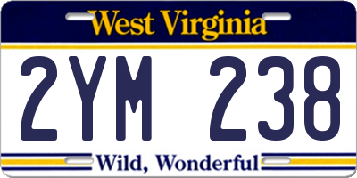 WV license plate 2YM238