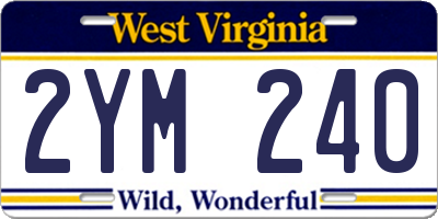 WV license plate 2YM240