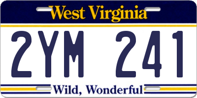 WV license plate 2YM241