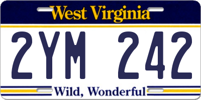 WV license plate 2YM242