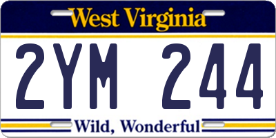 WV license plate 2YM244