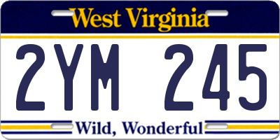 WV license plate 2YM245