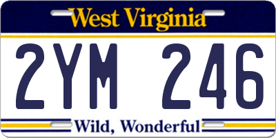 WV license plate 2YM246