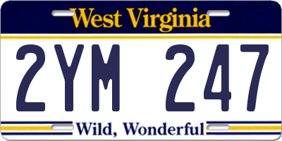 WV license plate 2YM247