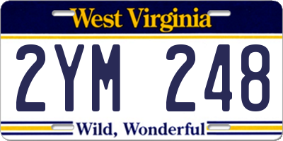 WV license plate 2YM248