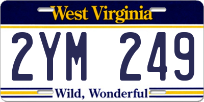 WV license plate 2YM249