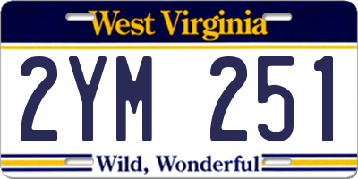 WV license plate 2YM251