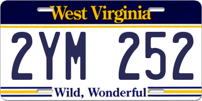 WV license plate 2YM252