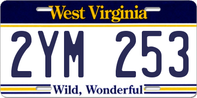 WV license plate 2YM253