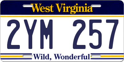 WV license plate 2YM257