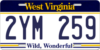 WV license plate 2YM259