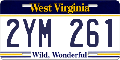 WV license plate 2YM261