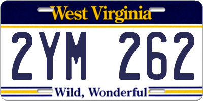 WV license plate 2YM262