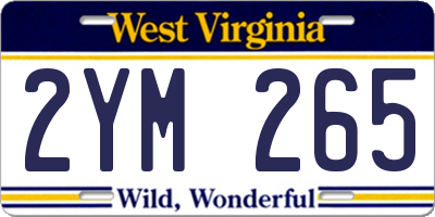 WV license plate 2YM265