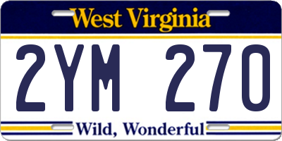 WV license plate 2YM270