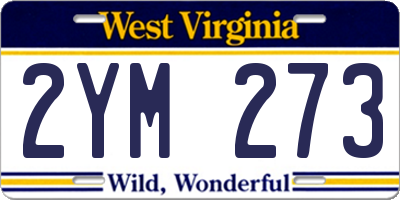 WV license plate 2YM273