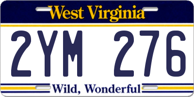 WV license plate 2YM276