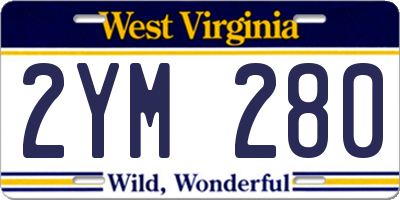 WV license plate 2YM280
