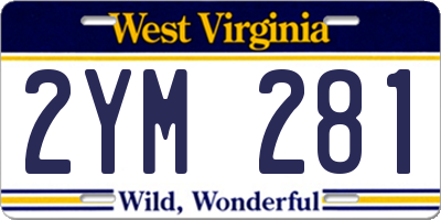 WV license plate 2YM281