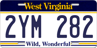 WV license plate 2YM282