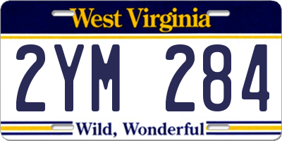 WV license plate 2YM284