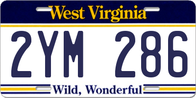 WV license plate 2YM286