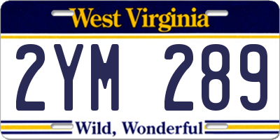 WV license plate 2YM289