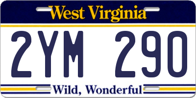 WV license plate 2YM290