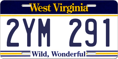 WV license plate 2YM291