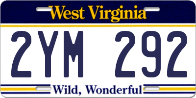 WV license plate 2YM292