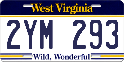 WV license plate 2YM293