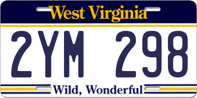 WV license plate 2YM298