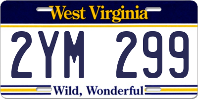 WV license plate 2YM299