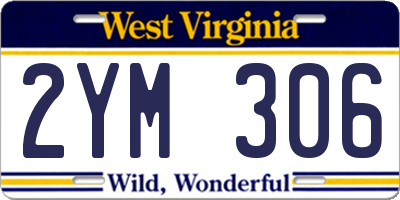 WV license plate 2YM306
