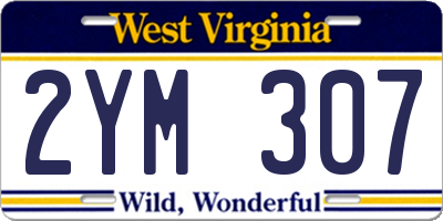 WV license plate 2YM307