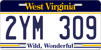 WV license plate 2YM309