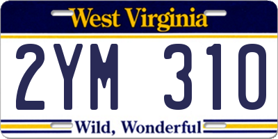 WV license plate 2YM310