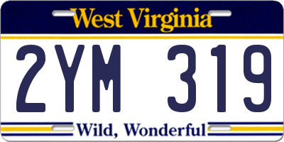 WV license plate 2YM319