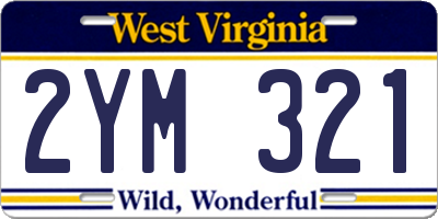 WV license plate 2YM321
