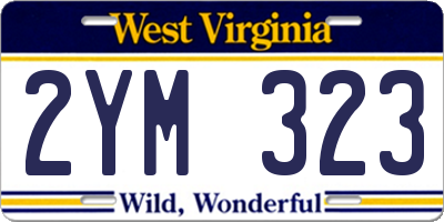 WV license plate 2YM323